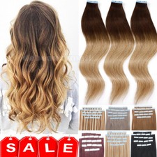 Thick Ombre 150G Tape In Russian Remy Human Hair Extensions Skin Weft US On Sale