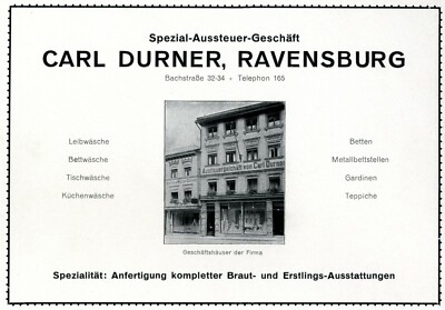 Dowry Business Druner In Ravensburg German 1926 Ad Germany