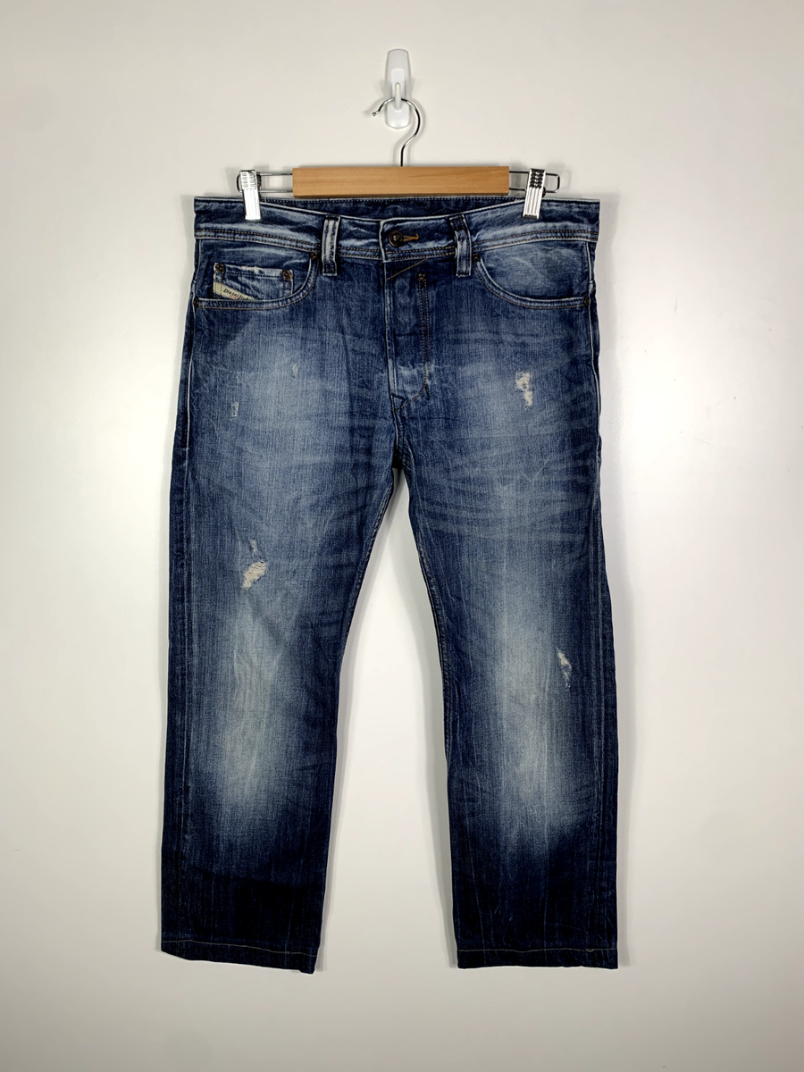 Diesel Safado Jeans Mens W34 L34 Blue Stretch Cotton Slim Straight Fit Denim