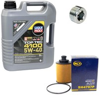 MotoröL Set 5W-40 5 Liter + ÖLfilter SH 4797 P + Schraube FüR Fiat Doblo Ford KA