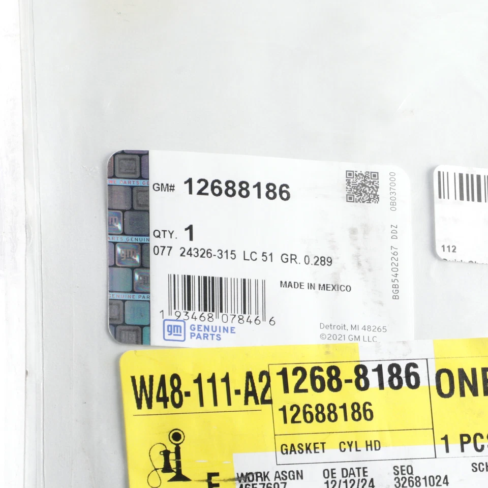 OEM NEW 2020-2024 Chevrolet GMC Engine Cylinder Head Gasket Assembly 12688186 — 第 4/4 张图片