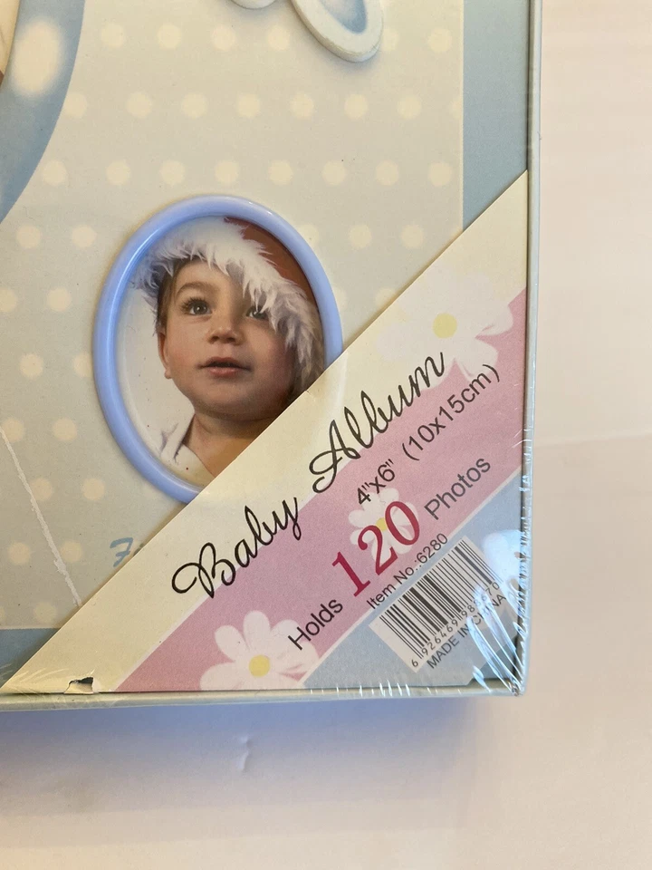 Álbum de fotos de mi primer año bebé ~ 120 4x6 nuevo niño azul Foto 2 de 3