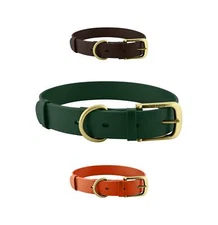 Classic Heavy Duty Dog Collar | 10x Stronger Leather | 100% Waterproof & Odor...