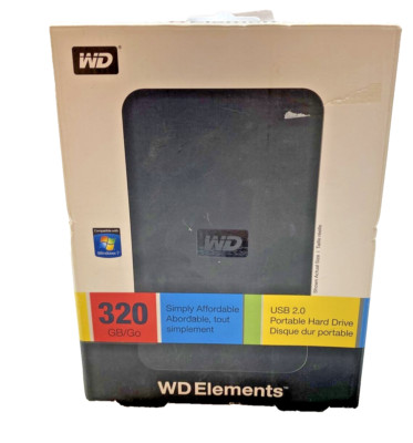 Western Digital External Hard Drive Elements 320 GB 7200 RPM (WDBAAR3200ABK)