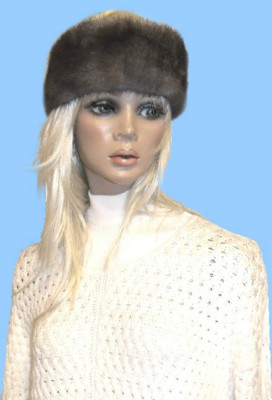 NEW GENUINE BLUE IRIS MINK FUR SCARF - NECK WRAP adjustable 