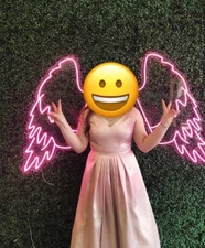 used prom dresses size 12 light pink good condition name brand faded color train