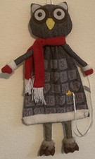 Advent Calendar Owl Plush Xmas Holiday Countdown, Door Wall Decor Country Farm