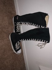 black converse knee high tops