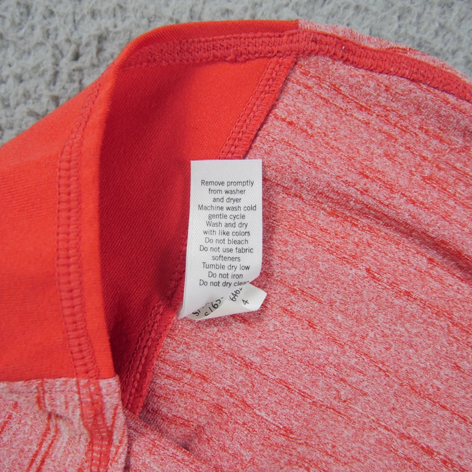 Athleta Shirt Womens Small Orange Scoop Neck Long Sleeve Pullover Activewear Top - Image 4 of 4
