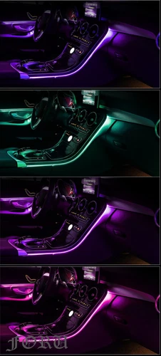 64 Color Air Vent LED Ambient Light Set For 2015-2019 Mercedes-Benz C Class W205 - Foto 16 di 17