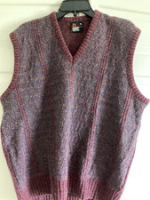 VTG Lord Jeff 70 Wool Knit specked tweed V neck Sweater vest XL Made in USA