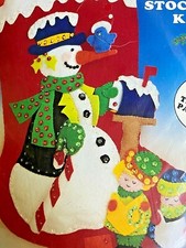 16" Design Works Christmas Stocking Kit 5016 Snowman Mailman Felt Sequins