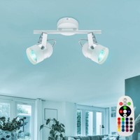 Rgb Led Decken Strahler Beweglich Wohn Schlaf Zimmer Fernbedienung Lampe Dimmbar