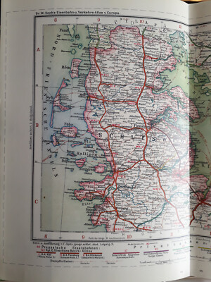 Dr. W. Kochs's Eisenbahn-Atlas Section 2 (Kiel), 4 (Danzig), 6 (Oldenburg)u.a. 