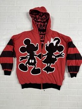 Vtg Disney DonnKenny Mickey/Minnie Mouse Reversible Jacket Adult L AOP 80s