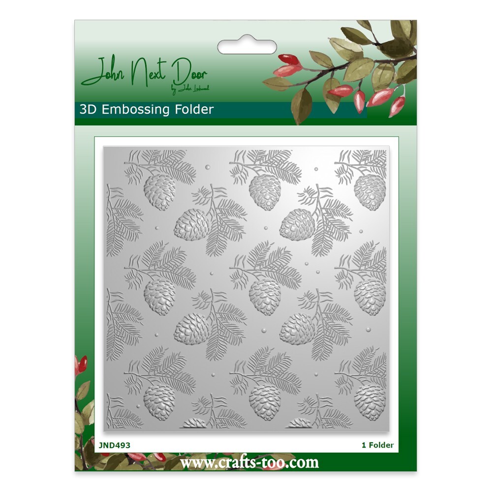 JOHN NEXT DOOR  3D Embossing Folder JND493 PInecones