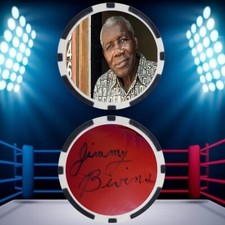 JIMMY BIVINS - BOXING HALL OF FAME - POKER CHIP - ***SIGNED/AUTO***