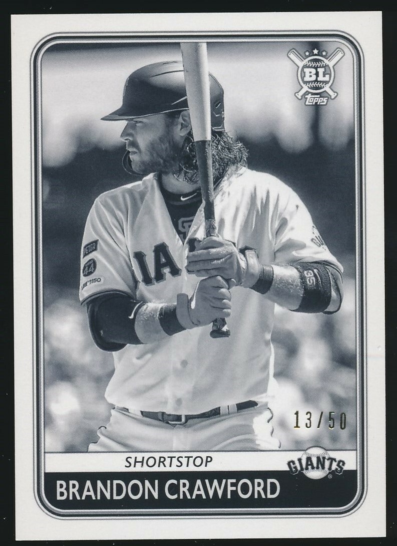 BRANDON CRAWFORD #138 2020 Topps Big League BLACK & WHITE 13/50 GIANTS