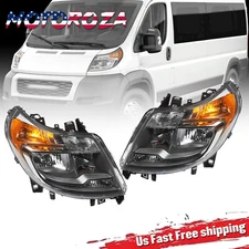 Pair Halogen Headlights For 2014-2022 Ram ProMaster 1500 2500 3500 W/DRL Lamps