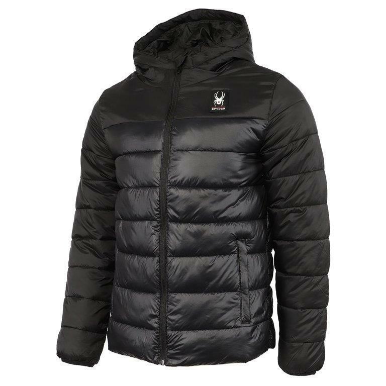 NEW Spyder Circuit Hooded Jacket Men's S-M-L-XL Black NEW Spyder Circuit Hooded Jacket Men's S-M-L-XL Black