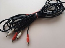 2 RCA MALE TO MALE 5m 500cm AUDIO STEREO CABLE AV VIDEO DVD TV SETTOP BOX VCR