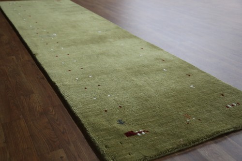 Auténtica alfombra tribal artesanal Gabbeh alfombra india corredor 3x10 pies - Imagen 6 de 19