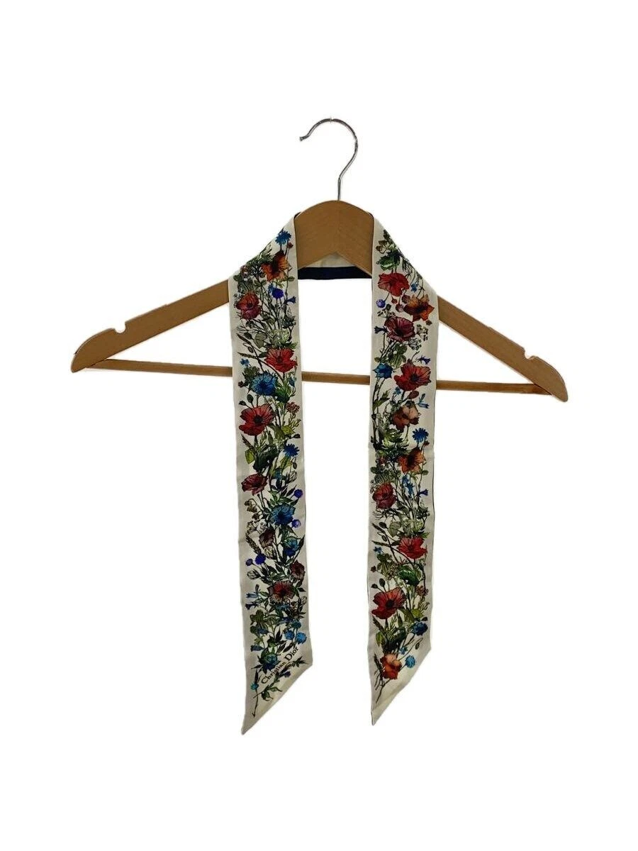 Foulard femme Christian Dior soie blanche à fleurs 15MIF106I611 occasion