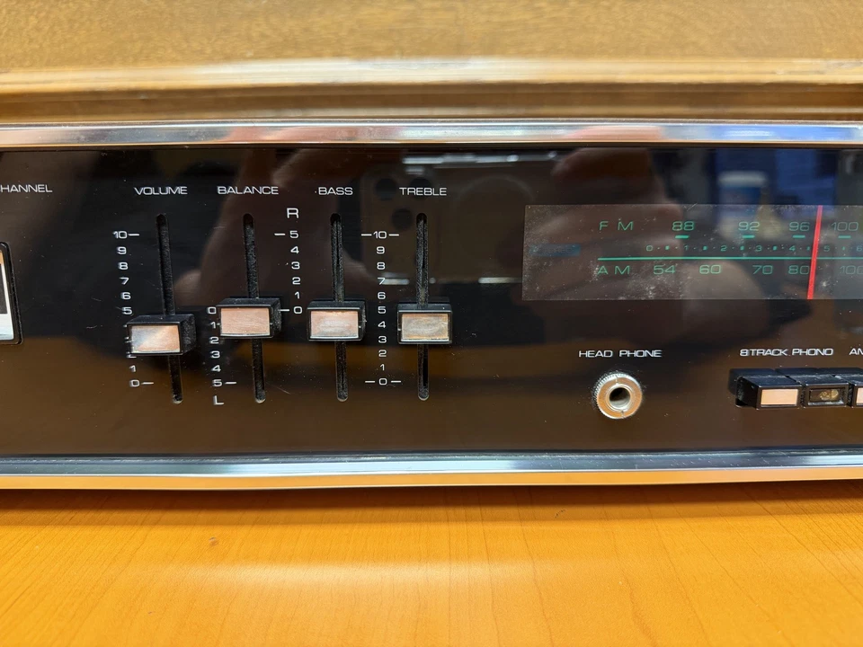 Receptor estéreo vintage Ross modelo 6800 AM/FM/phono/8 pistas, probado, Japón Foto 3 de 4