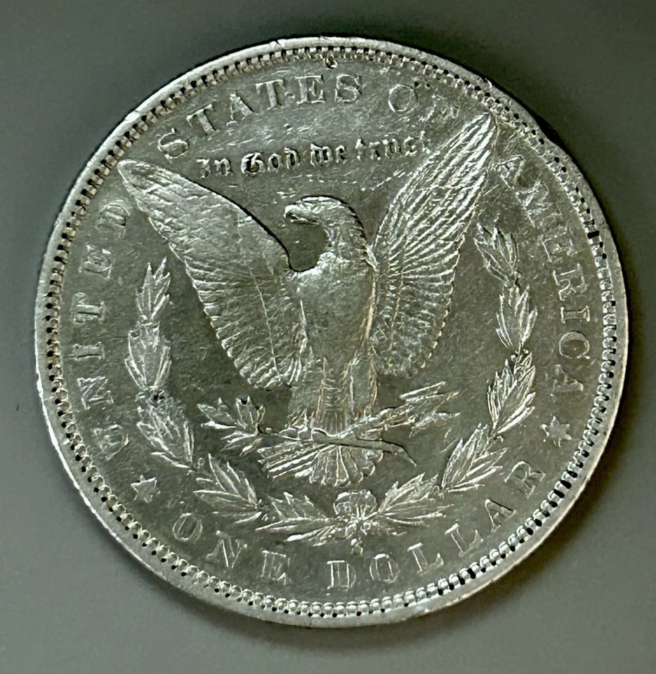 Dólar de plata Morgan 1884-S $1 AU mejor fecha ~ 25618 Foto 2 de 2