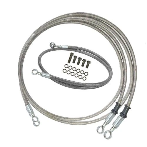 Steel Braided Front + Rear Brake Lines For 1990-2006 Yamaha Banshee 350 YFZ350 - Image 2 of 4