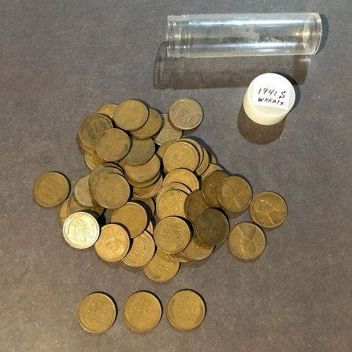 1941-S LINCOLN WHEAT CENT PENNY ROLL - VF OR BETTER ONLY