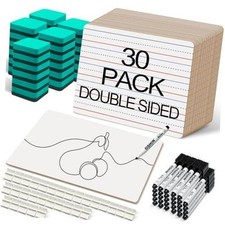 30 Pack Small White Boards, 9"x12" Double Sided Personal Dry Erase Boards