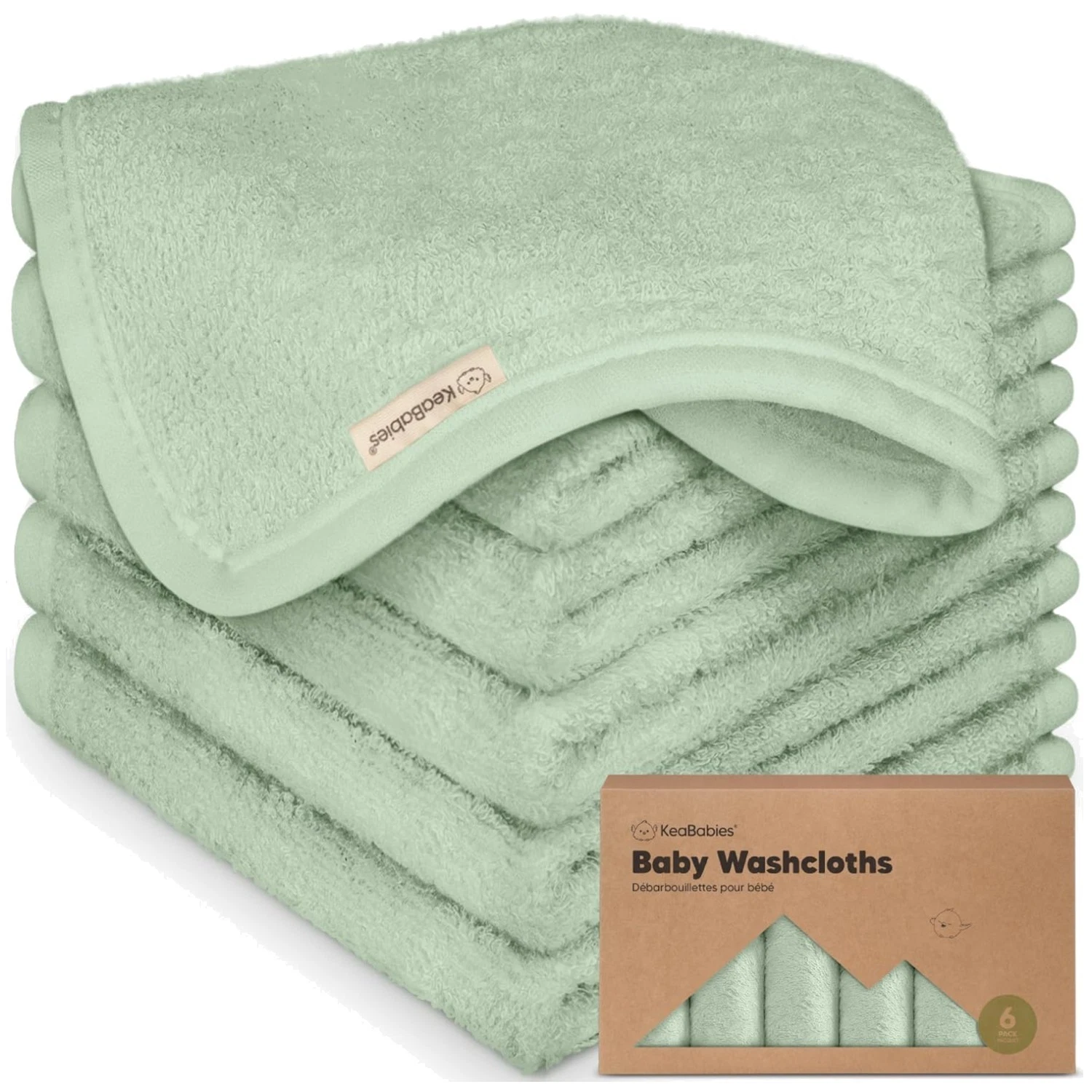 Soft Bamboo Baby Washcloths 6-Pack - Gentle for Newborns