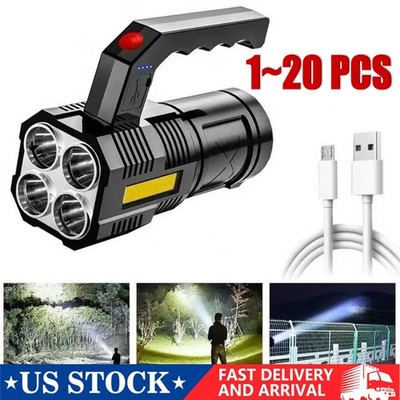 Super Bright 22000LM LED Flashlight High Powered Torch USB Rechargeable Lamp