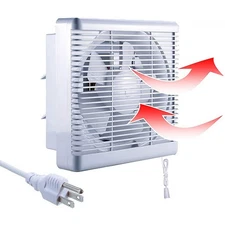 8 Inch Window Shutter Exhaust Fan with Reversible Airflow, 176CFM 25W
