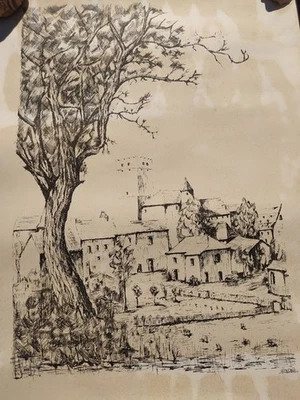 Burel, grande gravure sur papier Arches signée dans la marge - Photo 1/4