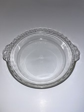 Vintage Pyrex #228 Clear Glass 10" Pie Plate, Round Baking pie Dish Fluted Edge