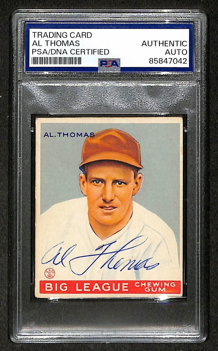 Al Thomas 1933 Goudey Card #169 Signed/Autographed PSA/DNA 210595