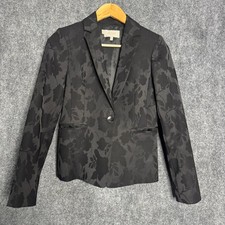 Hobbs London Tala Blazer Women 2 Black Floral Jacquard Elegant Party Holiday