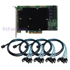 LSI SAS 9300-16I 12GB/S HBA BUS ADAPTER CARD IT Mode 4 SFF-8643 SATA Cable USA