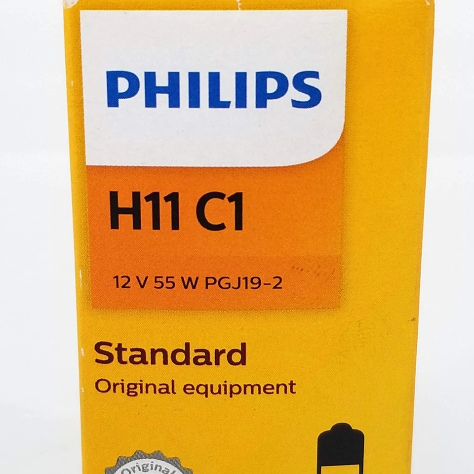 x2 Bombillas Philips Estándar H11 55W Cabezal Luz Viga Baja Reemplazar Plug Play Halógeno Foto 3 de 4