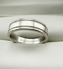 Tiffany Mens 950 Platinum Wedding Band Primo Size 11.25 x6mm SAVE 2,600 #R2178