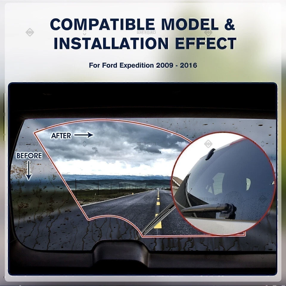 2 件装适用于福特 Expedition 2009 2010 - 2016 后挡风玻璃雨刮臂和刀片 1F — 第 2/4 张图片