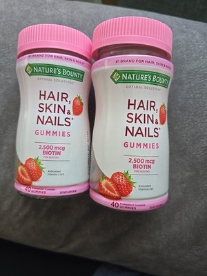 Nature s Bounty Optimal Solutions Hair, Skin & Nails Gummies, Strawberry 