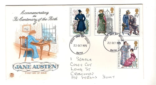 1975 JANE AUSTEN - BATH CDS STUART FDC FROM COLLECTION O31