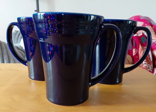 3 Latte Bistro Mug or Cup Cobalt Blue FIESTA Ware 18 oz Homer Laughlin