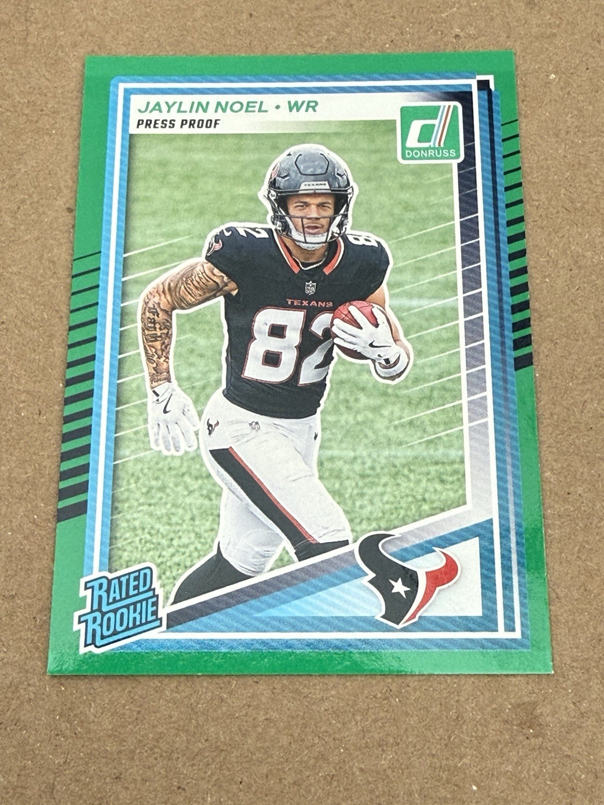 2025 Panini Donruss Jaylin Noel Green Press Proof Rookie Card 324 Texans RC