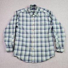 Pendleton Shirt Mens Medium Blue Green Sir Pendleton Plaid Wool Button Down