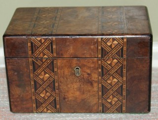 ANTIQUE c1860 English TUNBRIDGE Inlaid TEA CADDY Lot LH