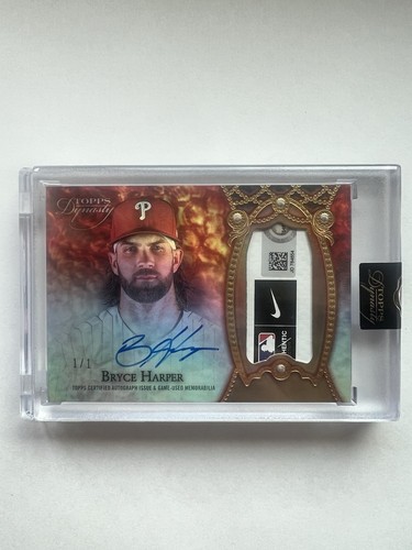 2022 Topps Dynasty Bryce Harper 1/1 MLB Logoman Patch Auto Card Tag Logo SEALED